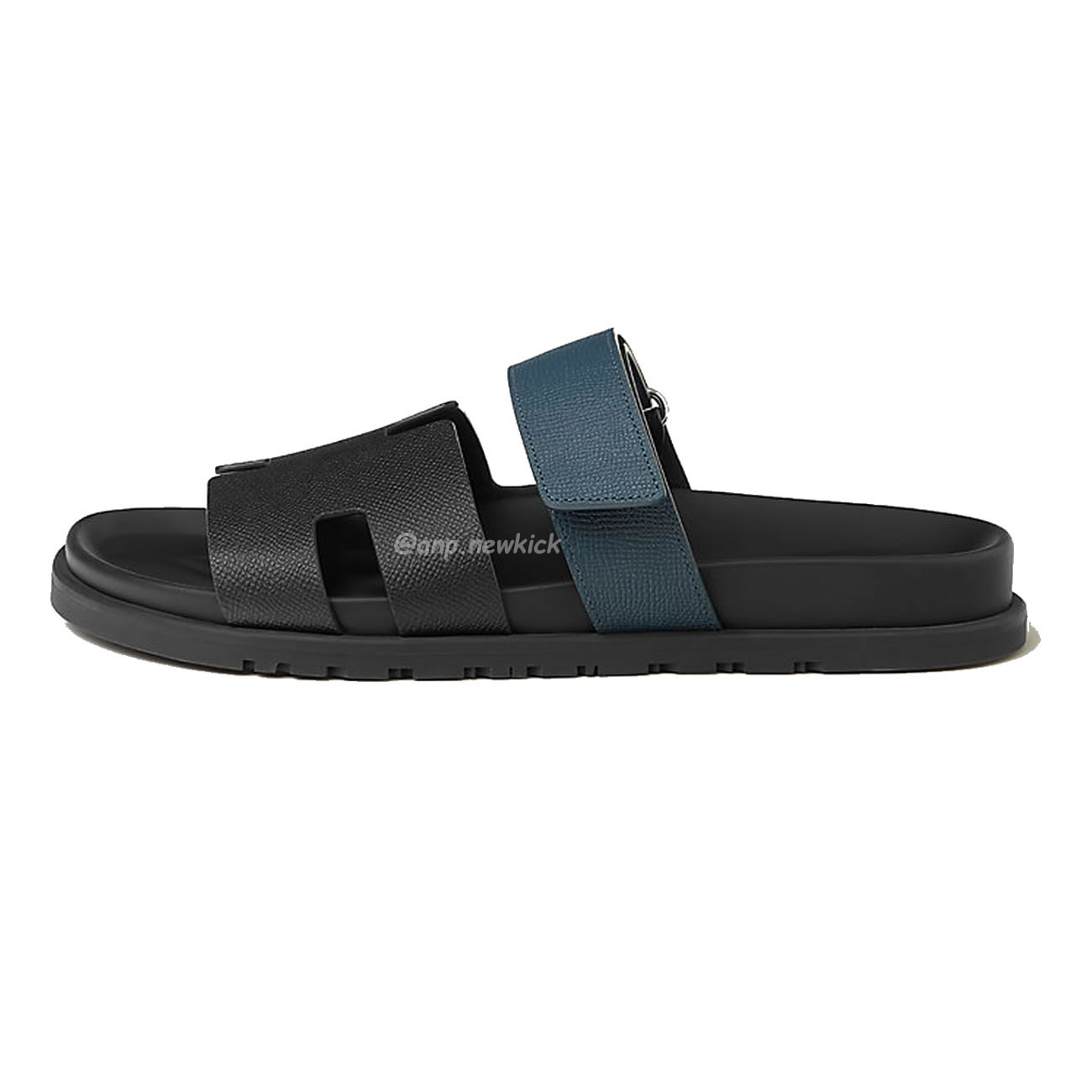 Hermes Chypre Sandal Noir Bleu Celeste (1) - newkick.cc